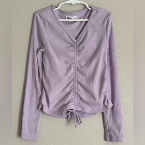 Ruched Lavender Long Sleeve Top